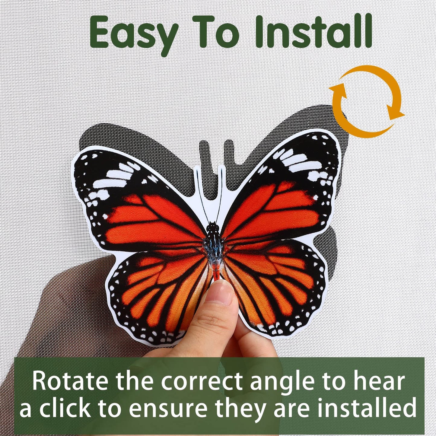 Fiada 6 Pcs Butterfly Screen Door Magnets Flexible Double Sided Door Magnets Decorative Protectors for Sliding Screen Doors Prevent People & Pets from Running into Windows(Red,Retro Style)