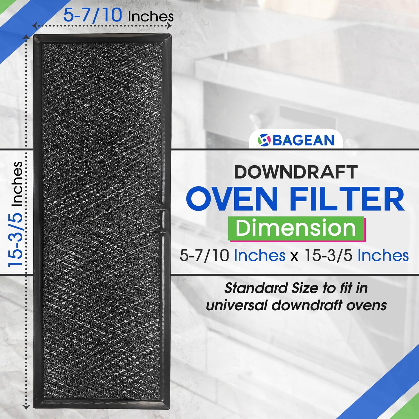 Downdraft Stovetop Filter 5.67” x 15.63” Replacement for Whirlpool Jennair W10240990 W10905834 Downdraft Filter Grease Screen for Cooktop Oven Vent - Blocks Grease From Entering Stovetop Vent (Black)