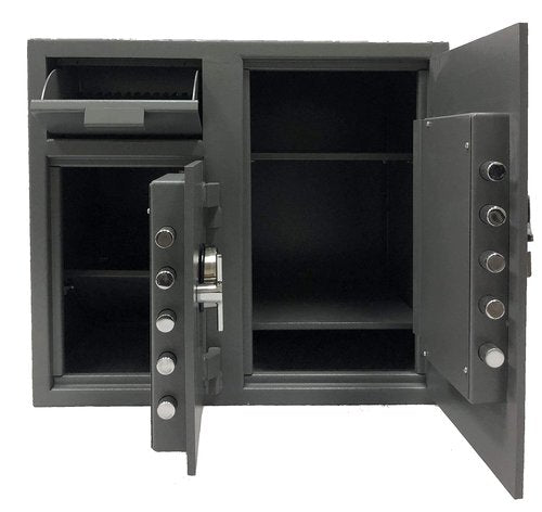 2 Door Cash Bag Southeastern Depository Drop Safe for Business with High Security Digital Lock Backup Key