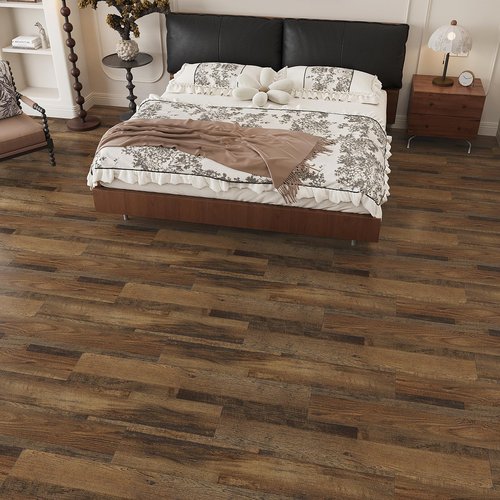 VEELIKE Burnt Oak Vinyl Floor Tiles Peel and Stick Waterproof Brown Vinyl Plank Flooring 32-Pack 47 Sq. Ft. Adhesive Laminate Flooring Peel and Stick Floor Tile for Bathroom Bedroom Kitchen 6''x36''