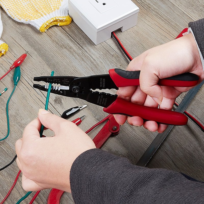 WGGE WG-015 Professional 8-inch Wire Stripper/wire crimping tool, Wire Cutter, Wire Crimper, Cable Stripper, Wiring Tools and Multi-Function Hand Tool