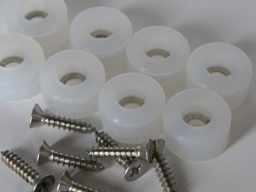 Rubber Bumper Feet 1/2" DIA with Stainless Screws QTY 8, 24 (Black, White, Brown) (8, Clear)
