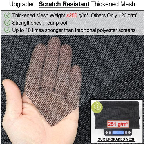 Upgraded Magnetic Screen Door Thicker 250g/m² Reinforced Mesh,36 Longer Magnets,Door Screen Magnetic Closure for Single Door,Heavy Duty Door Net Screen with Magnet,Fit Doors to 36 x 80 Inch,Black