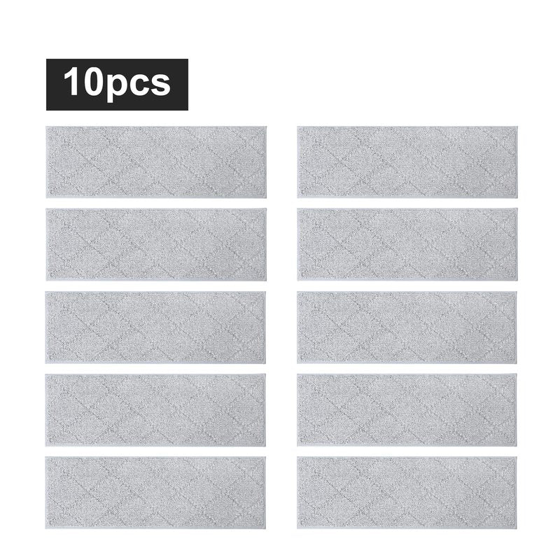 COSY HOMEER Edging Stair Treads Non-Slip Carpet Mat 28inX9in Indoor Stair Runners for Wooden Steps, Edging Stair Rugs for Kids and Dogs, 100% Polyester TPE Backing (10pc, Grey)