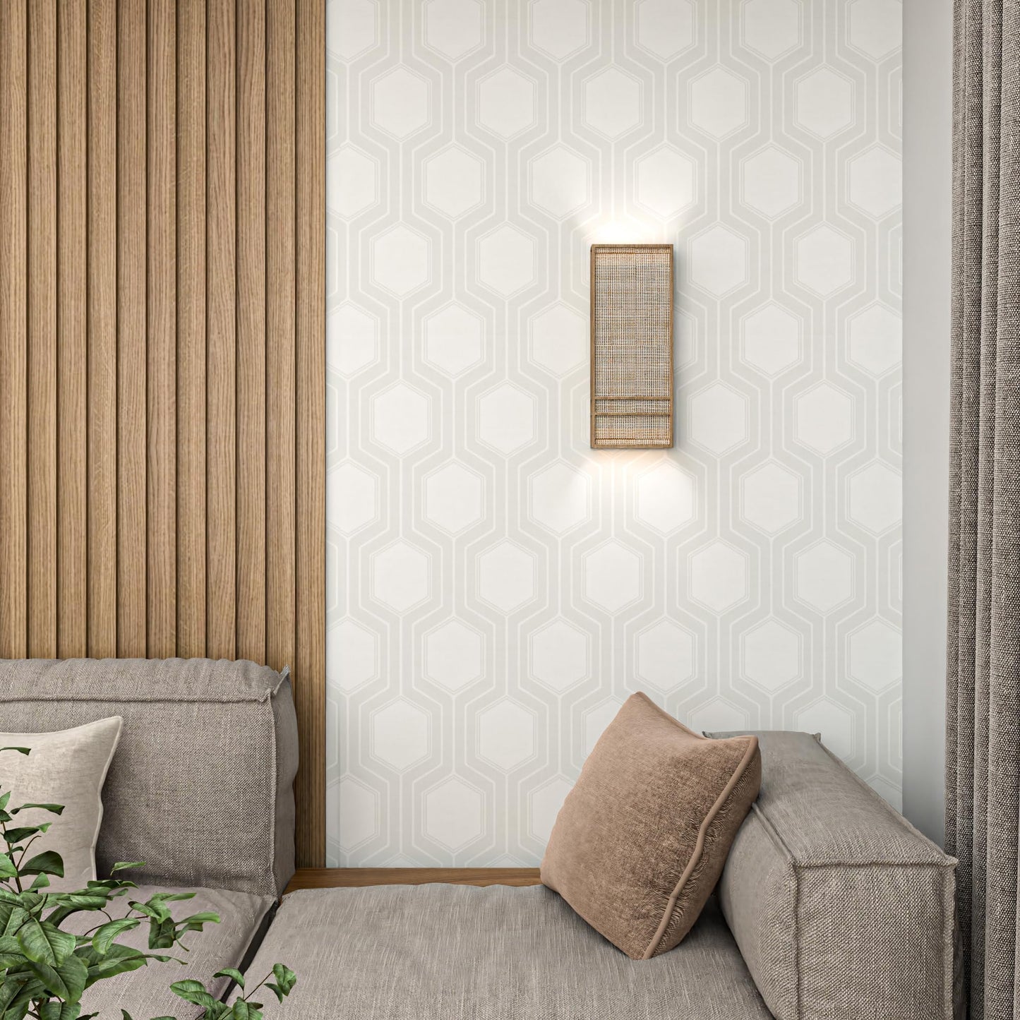 Tomete Modern Peel and Stick Wallpaper, Geometric Boho Wall Paper, Light Gray White Contact Paper for Cabinets Drawers, Kitchen, Bathroom, Removable Wall Covering for Living Room, Waterproof, Vinyl