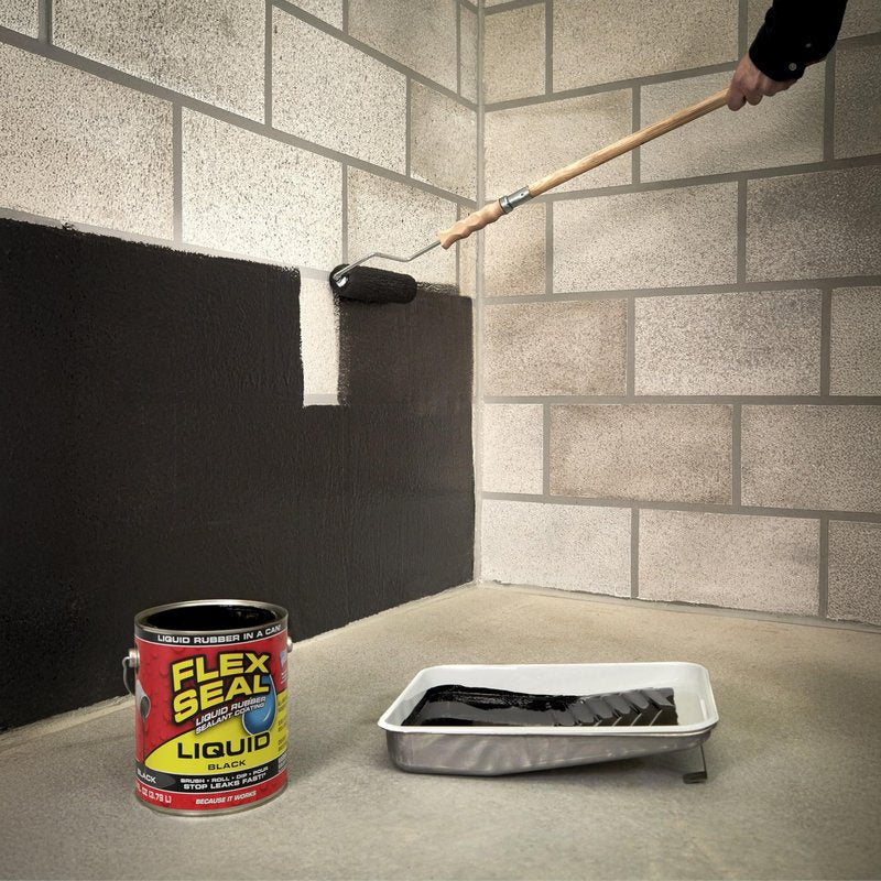 Flex Seal Liquid, Rubber Coating Sealant, Waterproof, Flexible, Breathable, and UV Resistant, Roof Repair, Basements, RV, Campers, Trailers, Marine, EPDM, Masonry, Black, 32 oz