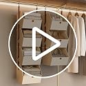 Homsorout Beige 4-in-1 Hanging Closet Organizer with 4 Detachable Shelves