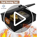 Crinwaki XL Fireproof Document Safe Box with Key Lock - Portable Black Safe for Home & Office