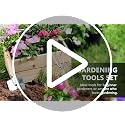 Grenebo Heavy Duty Gardening Tools Set with Green Tote Bag, Includes 8 Hand Tools for Women