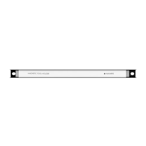 Navaris Set of 4 Magnetic Tool Holder Rack - 12 Inch Heavy Duty Garage Wall Holder Strip for Tools - Tool Bar with Magnet for Screwdriver, Wrench