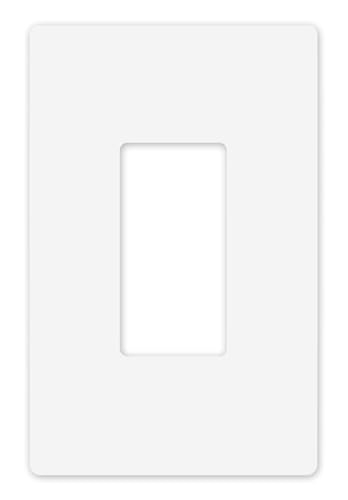 Art Plates 1-Gang Oversized Screwless White Wall Plate - Child Safe, Glossy Finish