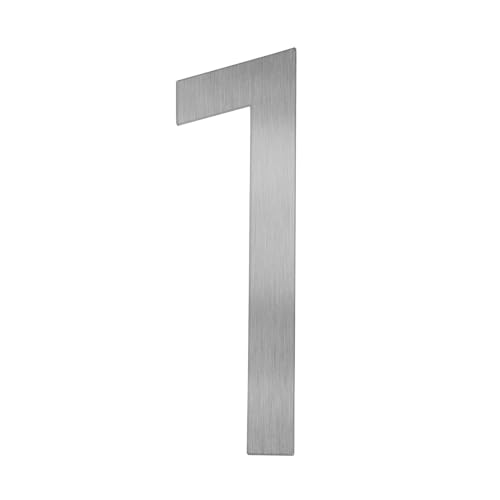 Adoorn Silver 4 Inch Mailbox Numbers - Number 1, Weatherproof Metal Stick-On Address Sign