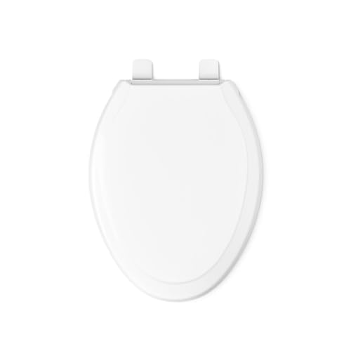 KOHLER 4734-RL-0 Rutledge ReadyLatch Elongated Toilet Seat, Quiet-Close Lid, Contoured Seat, Grip-Tight Bumpers and Installation Hardware, White