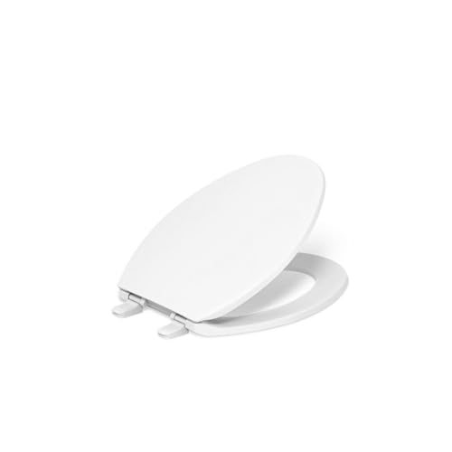 Kohler Brevia Quiet-Close Elongated Toilet Seat White - Slow Close, Quick-Attach