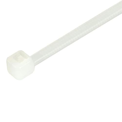GTSE 14 Inch White/Clear Nylon Zip Ties 100 Pack, 50lb Self-Locking Cable Ties