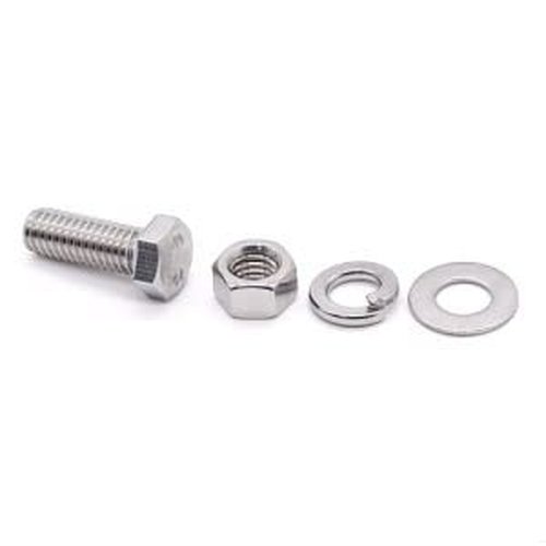 8 Sets Glvaner 3/8-16 x 1" Stainless Steel Hex Head Screws Bolts, Nuts, Flat & Lock Washers, 18-8 (304) Stainless Steel, Full Thread, Coarse Thread