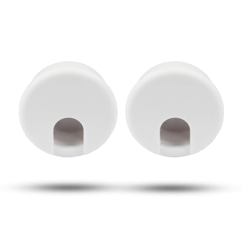 Suiwotin 2 Pack White 1-1/2 Inch Desk Grommet Cable Organizer
