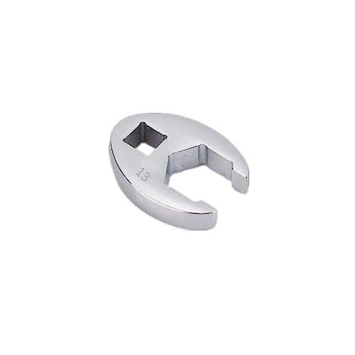 FLZOSPER 3/8" Drive Metric Fractional Crowfoot Flare Nut Wrench, Fully Polished Ratcheting Open End Crows Foot Wrench, Size 13mm