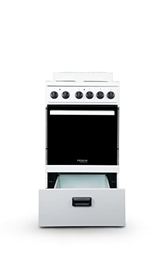 White 20-Inch Premium Levella Electric Range with 4 Coil Burners & 2.2 Cu Ft Oven