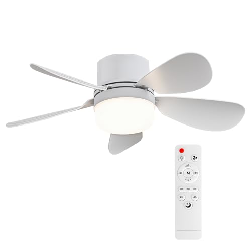 16.54 Inch E26 Socket Fan Light with Remote Control, Dimmable LED & 3-Speed Ceiling Fan for Bedroom & Kitchen