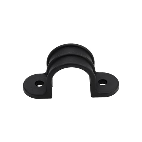 10pcs 1 Inch PVC Pipe Straps U Shape Plastic Conduit Pipe Strap Clamps 2 Holes Pipe Clips Black Conduit Clips for Water Pipe Tube Cables (25mm)