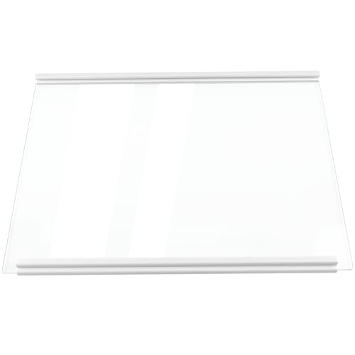 W11697465, W11351248 Glass Crisper Cover Compatible with for whirlpool, maytag, ikea Refrigerator(some models, not all), Glass Shelf for Crisper Pan Cover W11449890, W11205398, W11162439 etc.