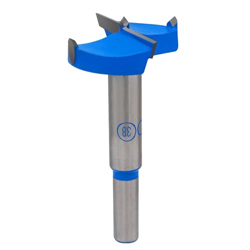 Forstner Drill Bit 1-1/2 Inch / 38mm Tungsten Carbide Wood Hole Saw Auger Opener Round Handle 1.5" Woodworking Hinge Hole Drilling Boring Bit Cutter for Pressed Board Plastic Wood