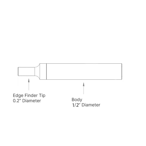 PEC Tools Mechanical Edge Finder, 1/2" Shank, 0.200" Contact Tip