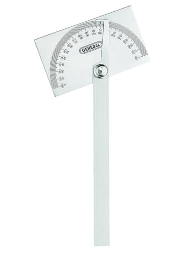 General Tools Square Head Protractor & Angle Finder for Carpentry & Framing - 6" Arm (Variation: Square Head / Angle Finder)