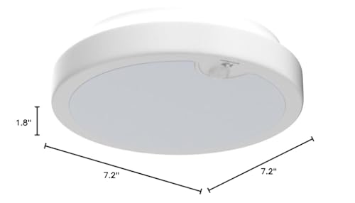 2-Pack Battery Operated Motion Sensor LED Ceiling Light, 7.2inch Flush Mount Light Fixture 6000K, Wireless Motion Activated Ceiling Lamp in 400LM for Closet Pantry Laundry Stair(Battery Not Included)