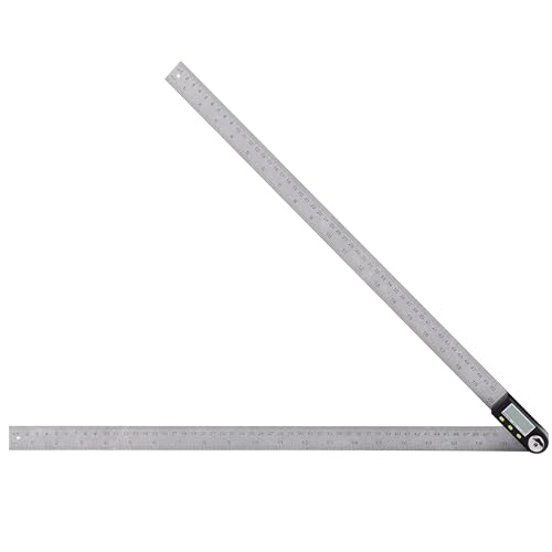 Yangoutool Digital Angle Ruler 500mm/20-Inch with 360° Protractor, Lock, CR2032 Battery