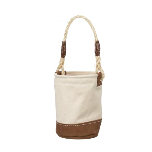 Klein Tools 5104MINI Mini Tool Bucket with Leather-Bottom & Rope Handle – Small Pouch