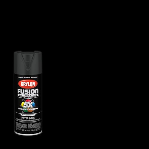 Krylon Fusion All-In-One Adhesive Spray Paint for Indoor/Outdoor Use, 12 oz, Black