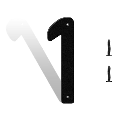 APCSXRB 5-Inch Black Metal House Numbers with Nail Cover - Modern Outdoor Address Signage, Durable & Waterproof