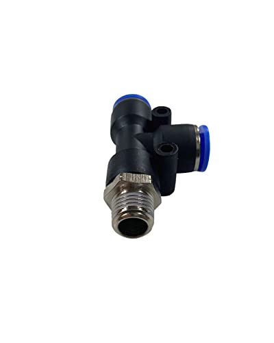 ARC-POWER 3/8" Tube OD x 1/4" MNPT Brass Push-In Male Tee Fitting