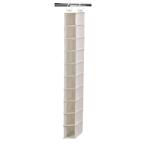 Natural Canvas Hanging Shoe Organizer with 10 Pockets - Household Essentials
