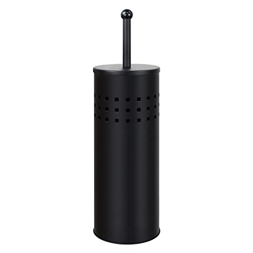 Black Toilet Plunger with Holder for Bathroom & Bathtub Drains - Compact & Quick Dry