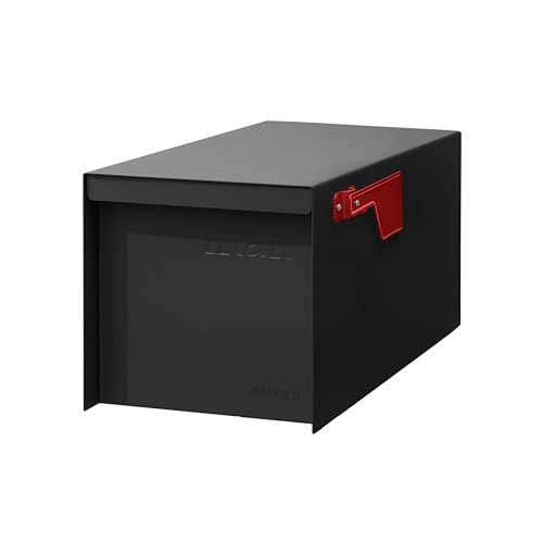 Adoorn Large Black Post Mount Mailbox - USPS Approved, 20.75" x 9.5" x 9.5"