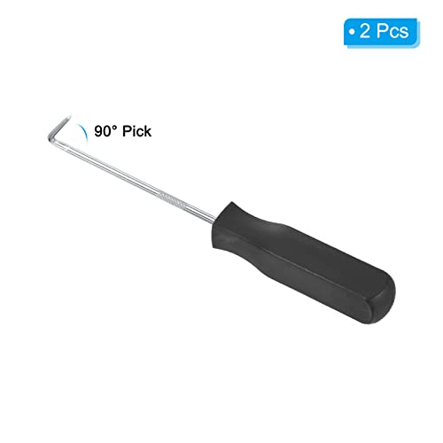 PATIKIL O-Ring 90 Degree Picks 142mm, 2 Pcs Oil Seal Gasket Precision Screwdriver Puller Remover Removal Tool, Black