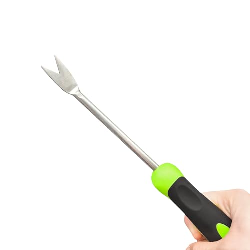 Garden Hand Weeder Tool Dandelion Weed Puller Tool with Ergonomic Handle Stainless Steel Gardening Weeding Tools Garden Weed Removal Tool for Yard Lawn Garden