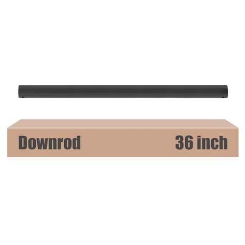 DPXMYG 36 Inch Black Ceiling Fan Downrod - Threadless Extension, 1" Diameter