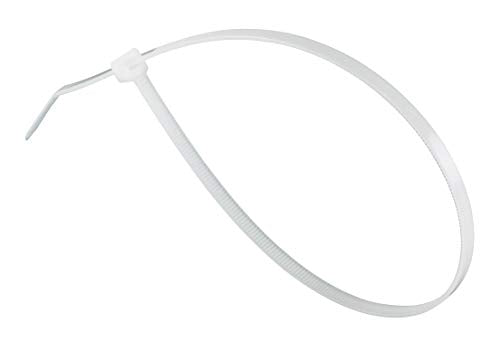 GTSE 14 Inch White/Clear Nylon Zip Ties 100 Pack, 50lb Self-Locking Cable Ties