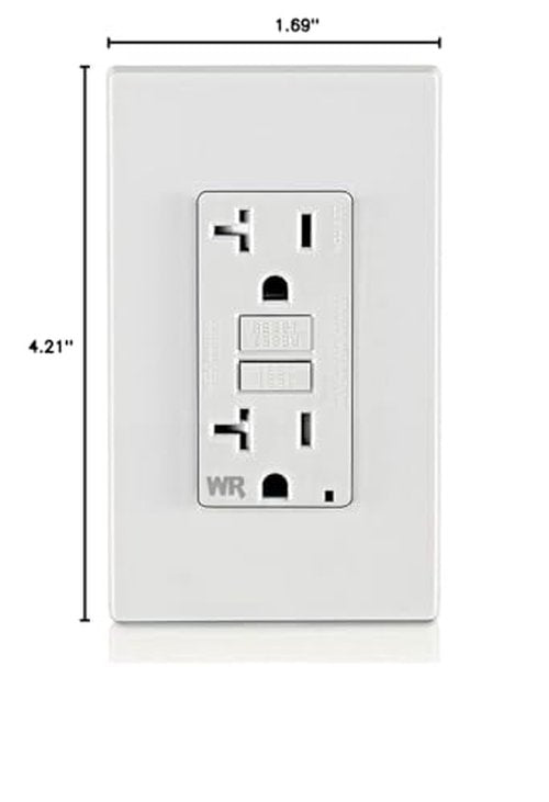 Leviton GFWT2-W Self-test SmartlockPro Slim GFCI Weather-Resistant and Tamper-Resistant Receptacle with LED Indicator, 20-Amp, White