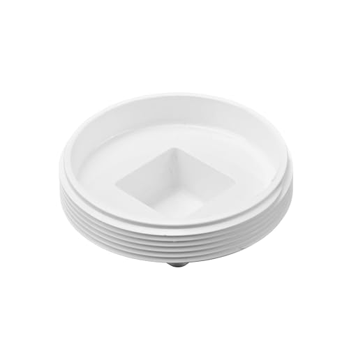 NDS 41P8 PVC Drain Cleanout Plug with 4-Inch MPT Connection - White