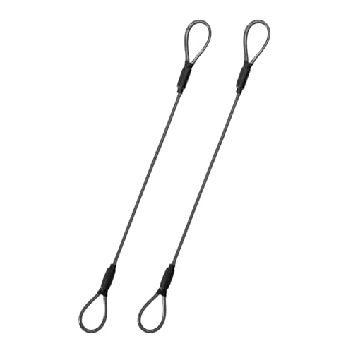 3.3mm Steel Wire Rope Outdoor Travel Security Cable Lock,Braided Steel Coated Safety Cable Luggage Lock,Safety Cable Wire Rope Chain Lock Double Loop Lightweight (Black, 24in/2Pcs)