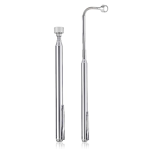 2 Pieces 5 LBS Flexible Magnetic Pickup Tool Set, 23.6" Spring Bendable Extension Pick Up, with Pen Clip Design, Magnet Stick Kit for Men, Birthday, Father's Day, Christmas Gift
