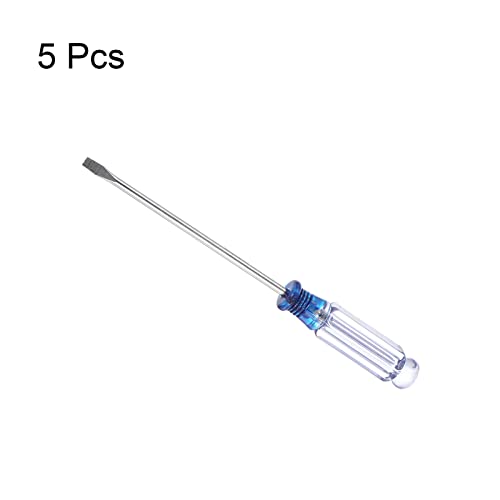 uxcell Mini Slotted Screwdriver, 3.0mm Flat Head 127mm Length for Small Appliances Repair, 5 Pcs