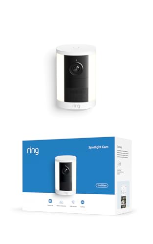 Ring Spotlight Cam 2K Battery Security Camera - White, 1 Pack, Motion & Zoom