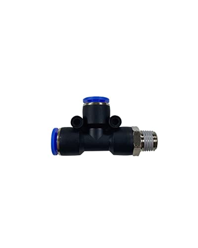 ARC-POWER 3/8" Tube OD x 1/4" MNPT Brass Push-In Male Tee Fitting