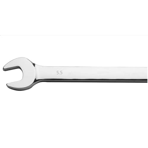 FLZOSPER 5.5mm Metric Ratchet Wrench,Box End Head 72-Tooth Ratcheting Combination Wrench Spanner